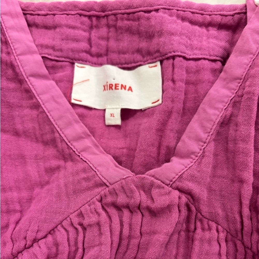 Xirena Leyla Gauze Midi Dress XL Pink Boho Flowy Cotton Sleeveless V Neck - Picture 11 of 13